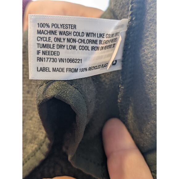 Sherpa Jacket All in Motion Olive Green S Full Zip Pocket Relaxed Fit Fuzzy Cozy - Picture 6 of 8